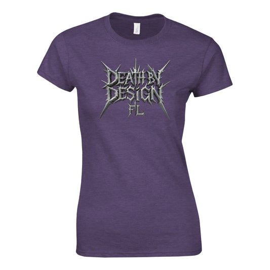 Death by Design FL 3D Metal Logo Women's T-Shirt - Heather Royal, L