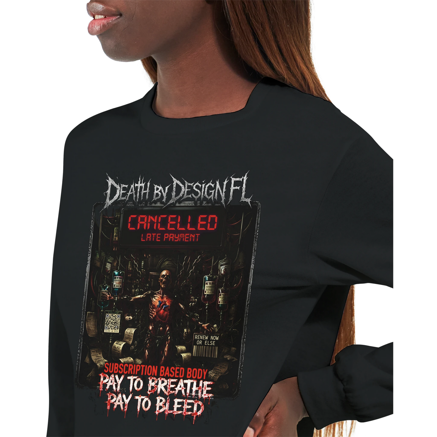 Death by Design FL Subscription Based Body Unisex Long-Sleeve T-Shirt - 5XL