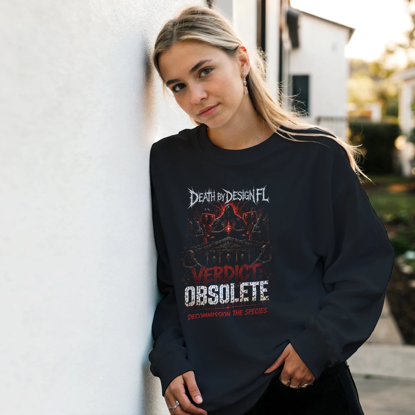 Death by Design FL Verdict: Obsolete Unisex Crewneck Sweatshirt - 2XL