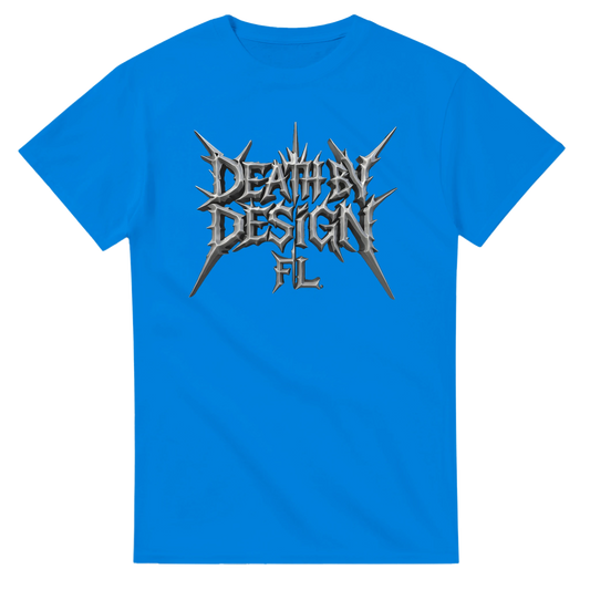 Death by Design FL 3D Metal Logo Unisex Heavyweight T-Shirt - White, M