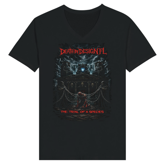 Death by Design FL The Trial of a Species Unisex Premium V-Neck T-Shirt - S