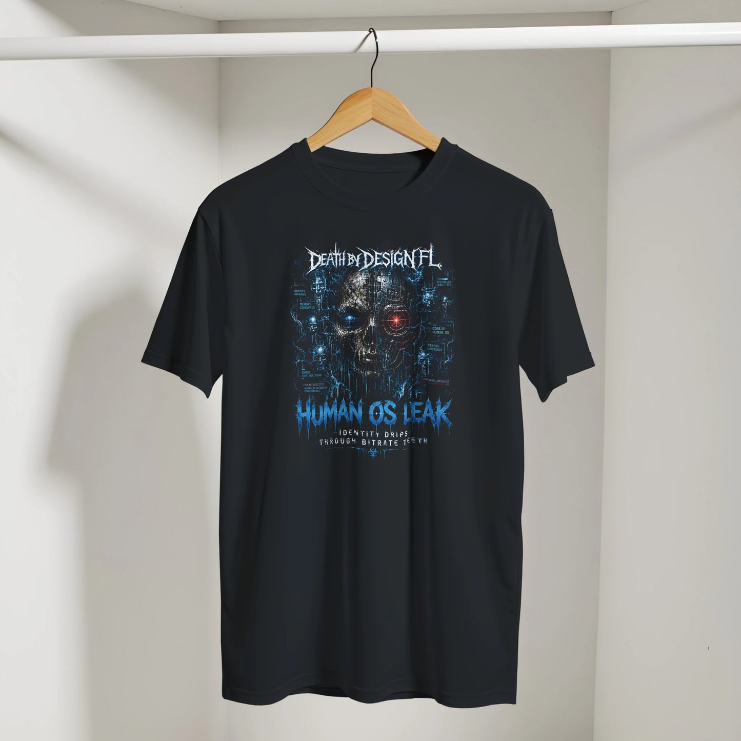 Death by Design FL HumanOS Leak Unisex T-Shirt - Humanos Leak Crewneck T Shirt - 3XL