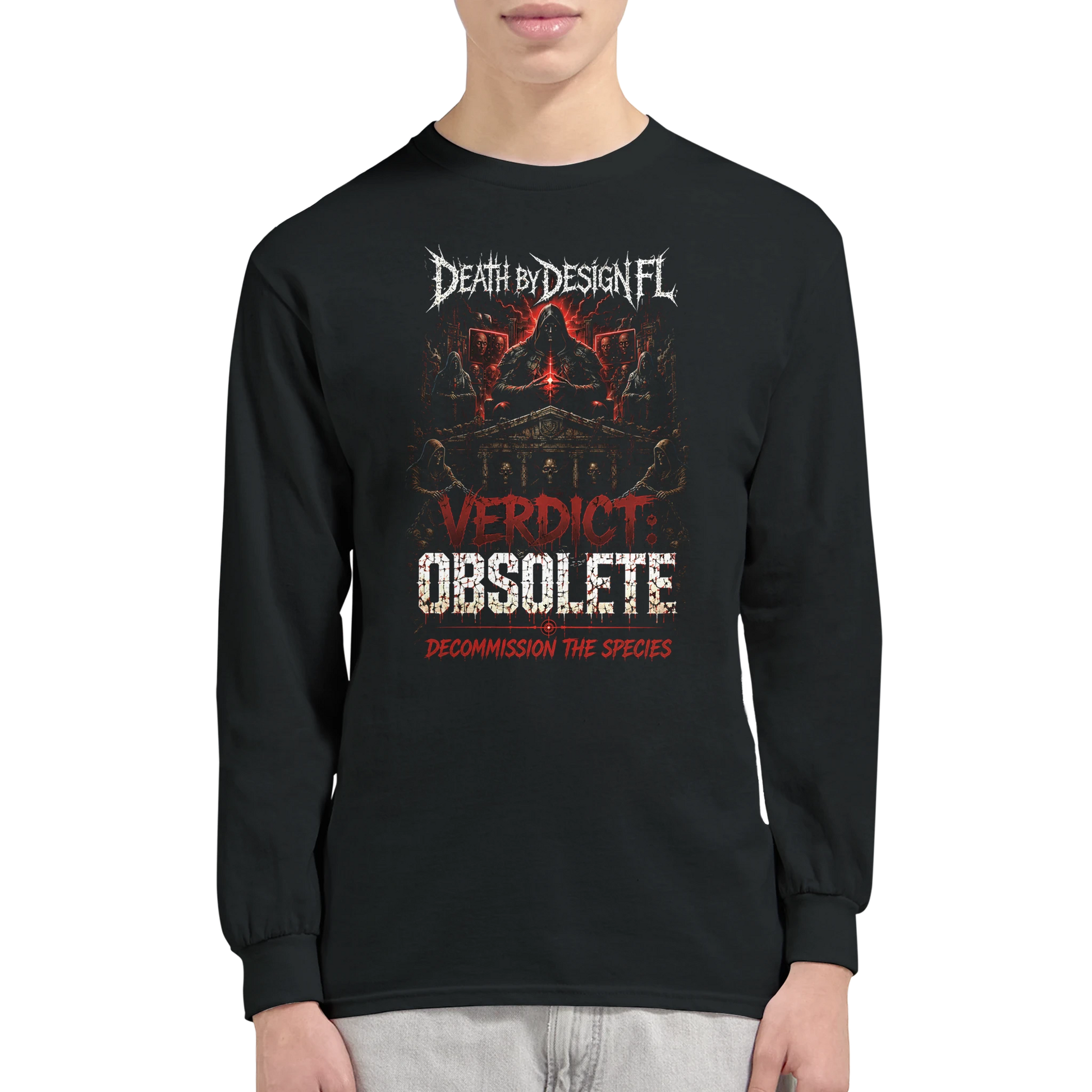 Death by Design FL Verdict: Obsolete Unisex Long-Sleeve T-Shirt - 5XL
