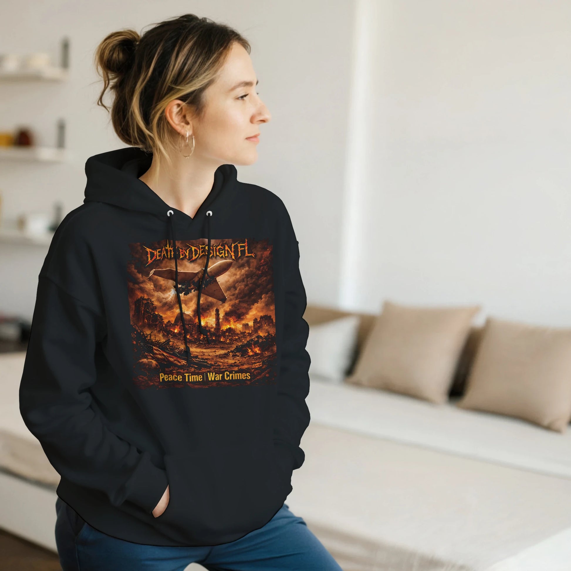 Death by Design FL Peace Time - War Crimes! Unisex Classic Pullover Hoodie - XL