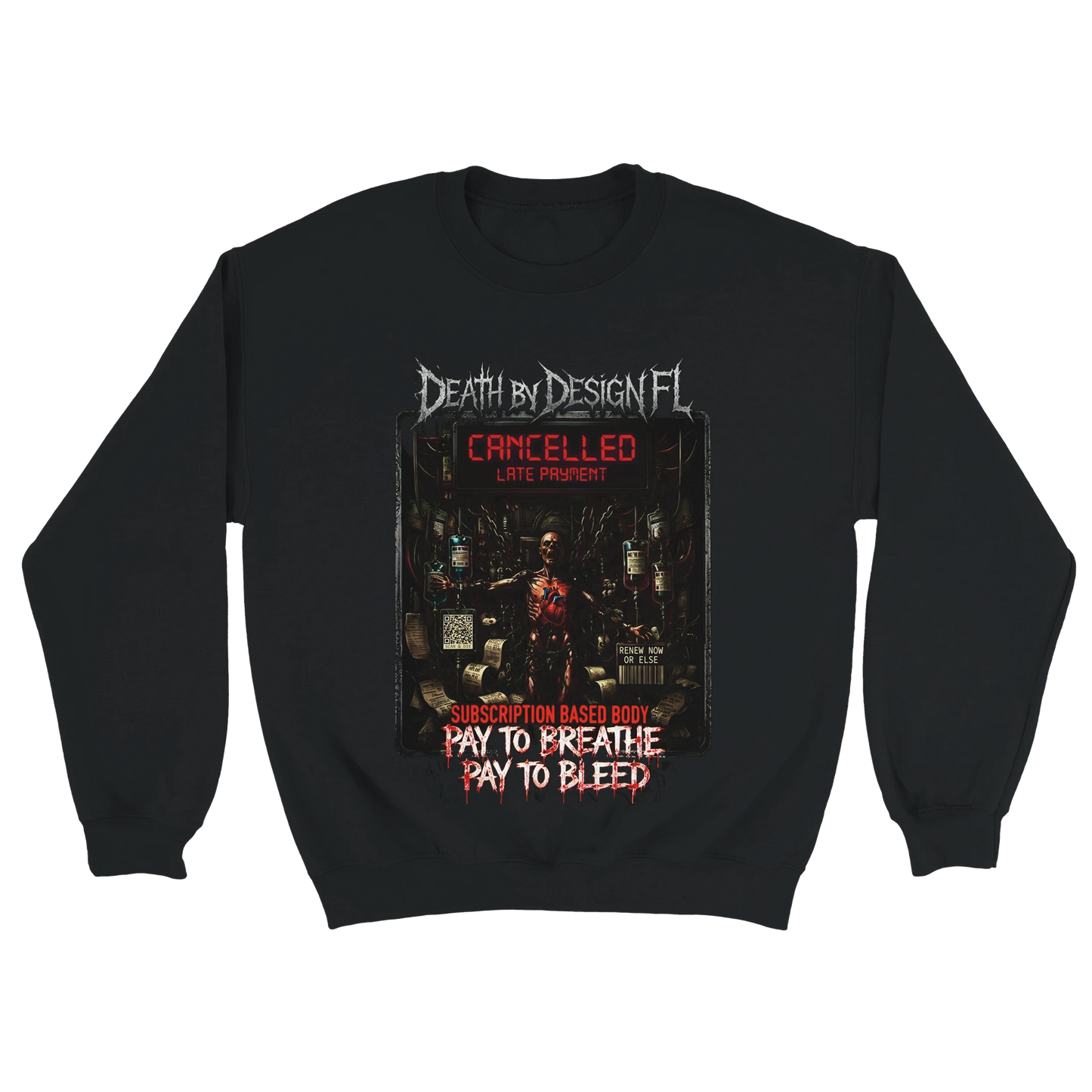 Death by Design FL Subscription Based Body Unisex Crewneck Sweatshirt - L