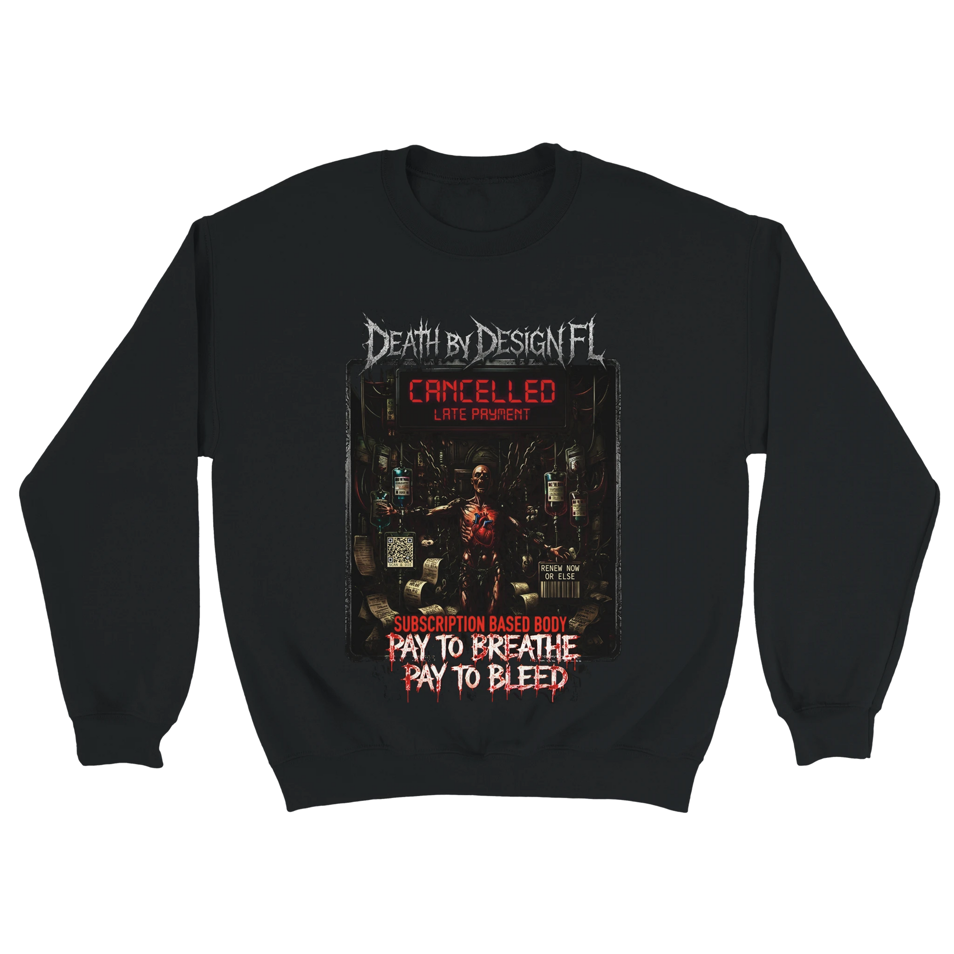 Death by Design FL Subscription Based Body Unisex Crewneck Sweatshirt - L