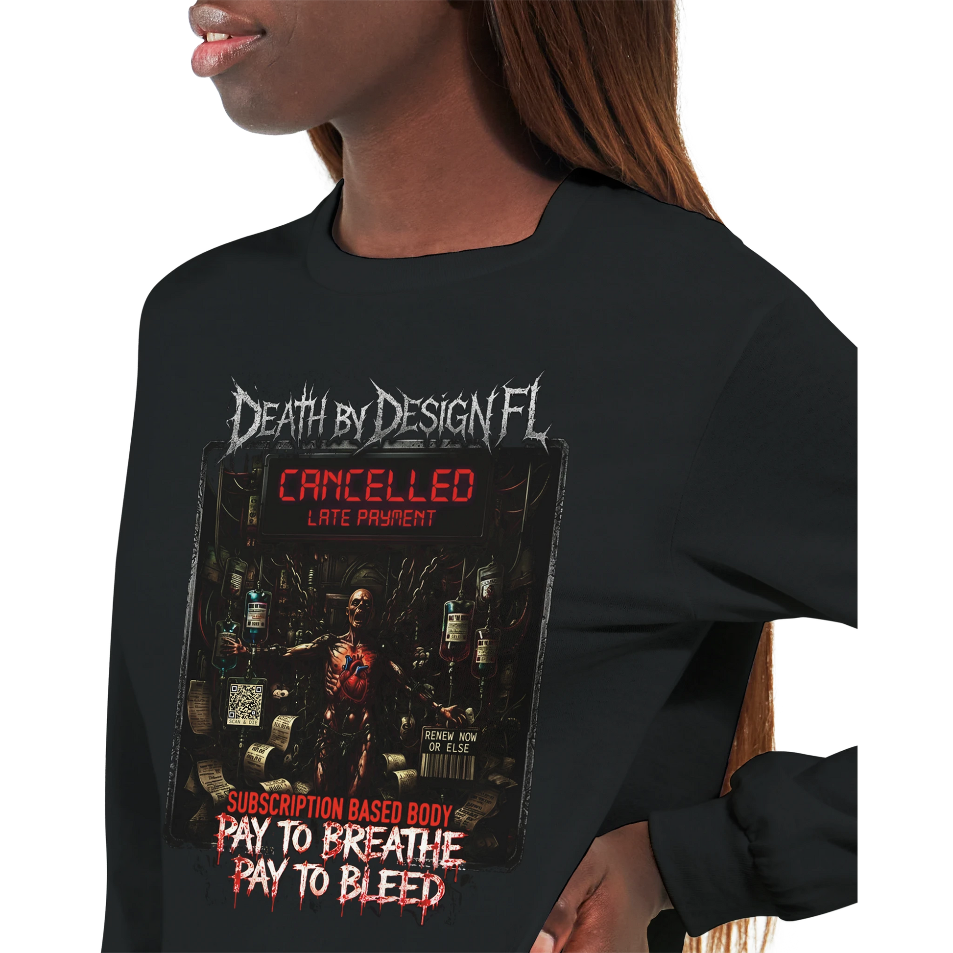 Death by Design FL Subscription Based Body Unisex Long-Sleeve T-Shirt - 5XL