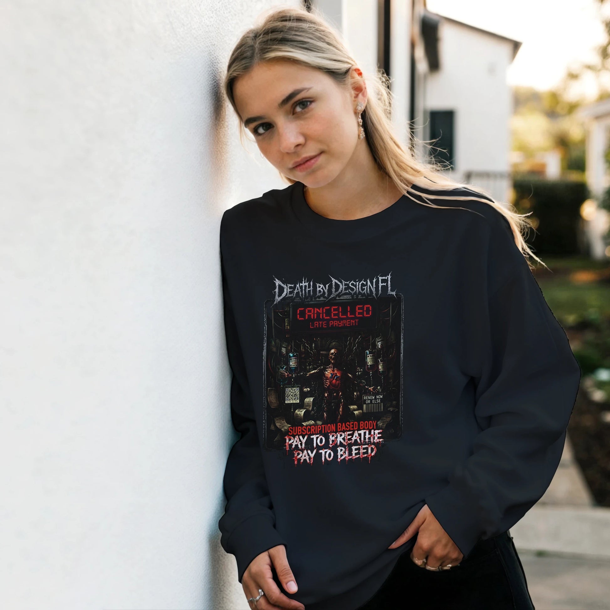 Death by Design FL Subscription Based Body Unisex Crewneck Sweatshirt - 2XL