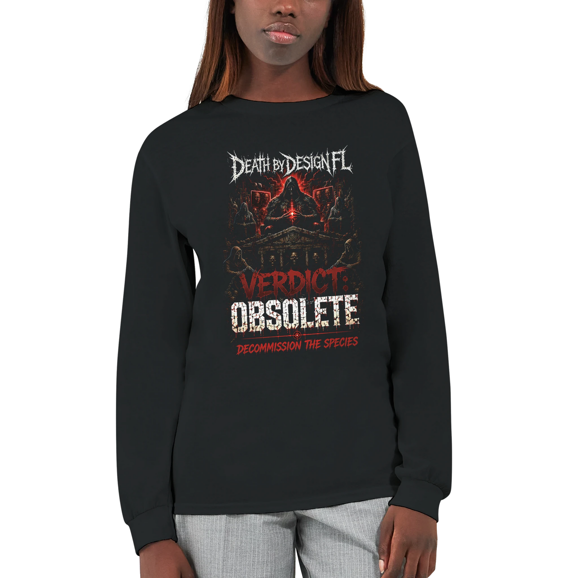 Death by Design FL Verdict: Obsolete Unisex Long-Sleeve T-Shirt - 2XL