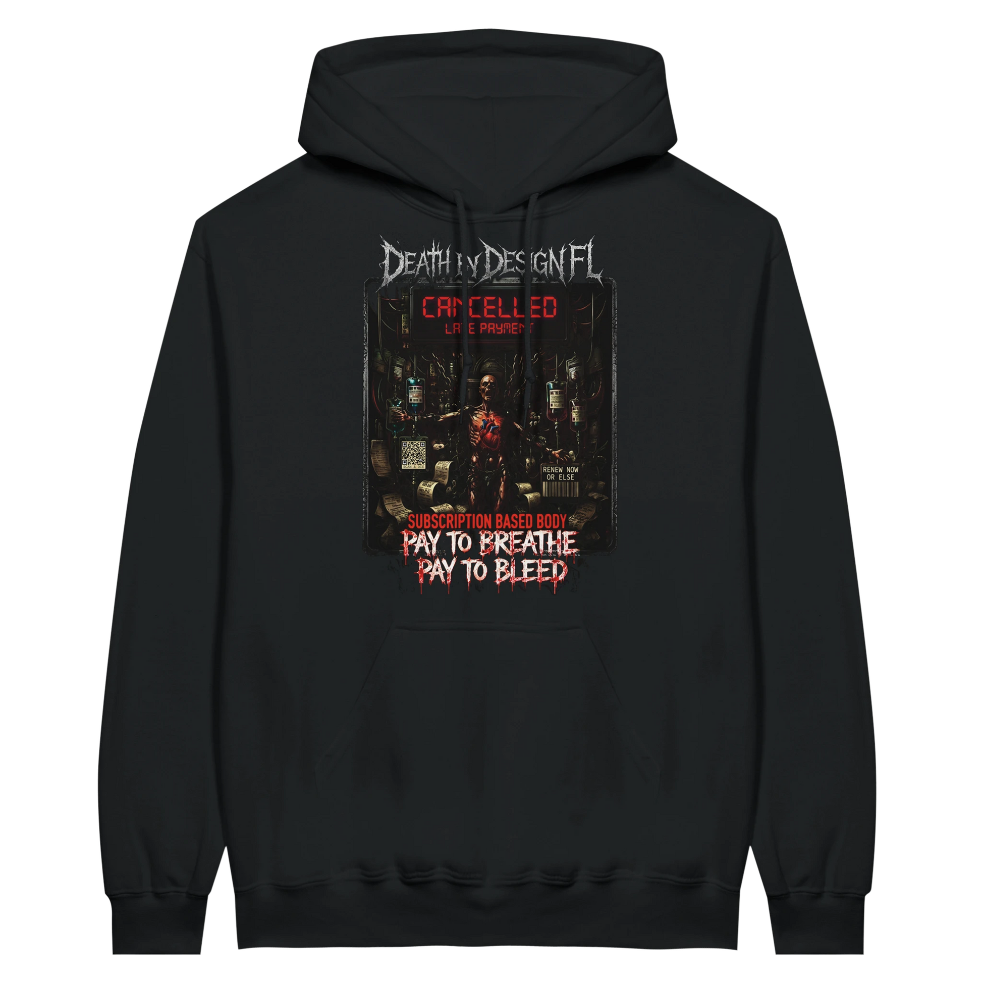 Death by Design FL Subscription Based Body Unisex Midweight Fleece Pullover Hoodie - S