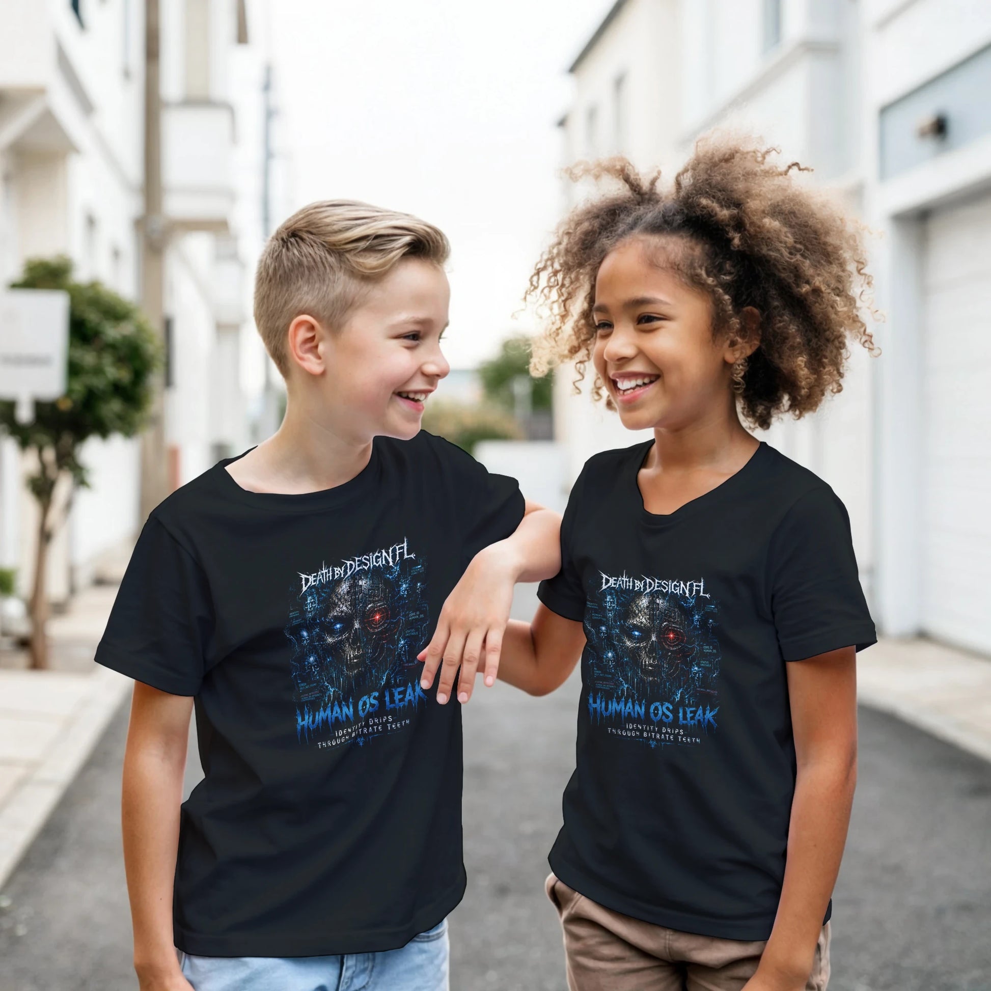 Death by Design FL HumanOS Leak Kids T-Shirt
