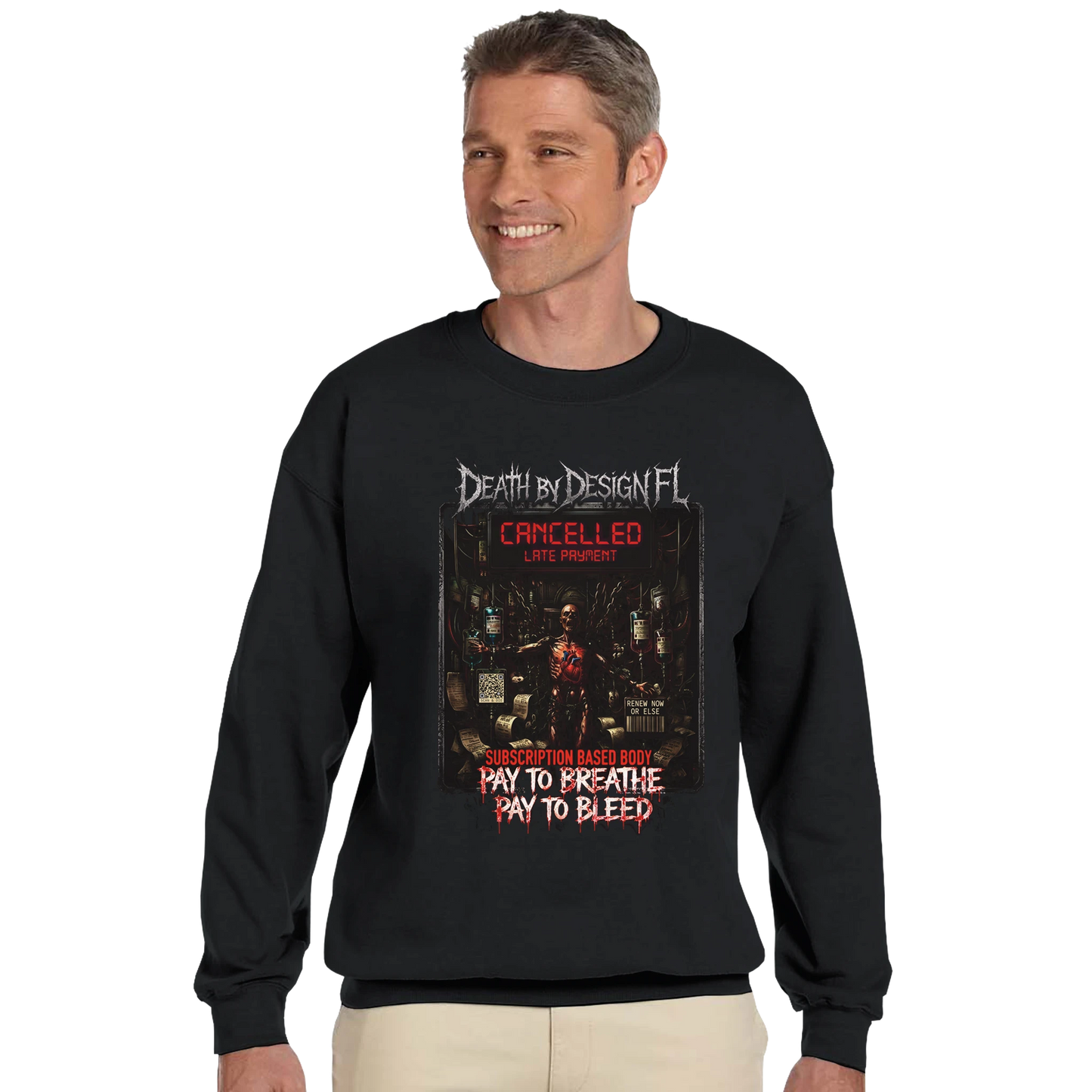 Death by Design FL Subscription Based Body Unisex Crewneck Sweatshirt - 5XL