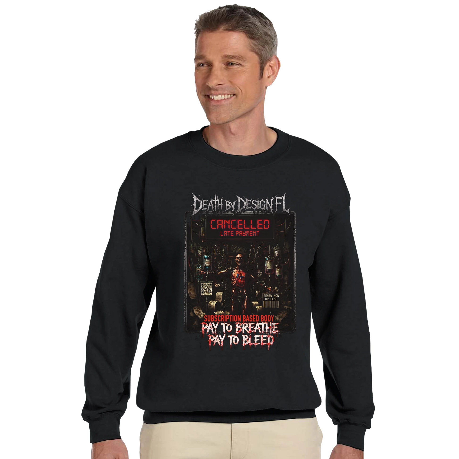 Death by Design FL Subscription Based Body Unisex Crewneck Sweatshirt - 5XL