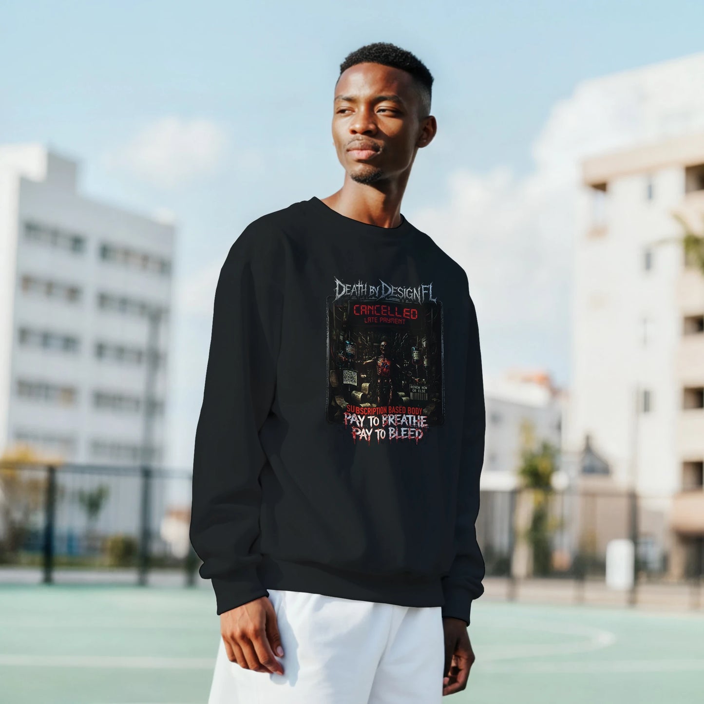 Death by Design FL Subscription Based Body Unisex Crewneck Sweatshirt - XL